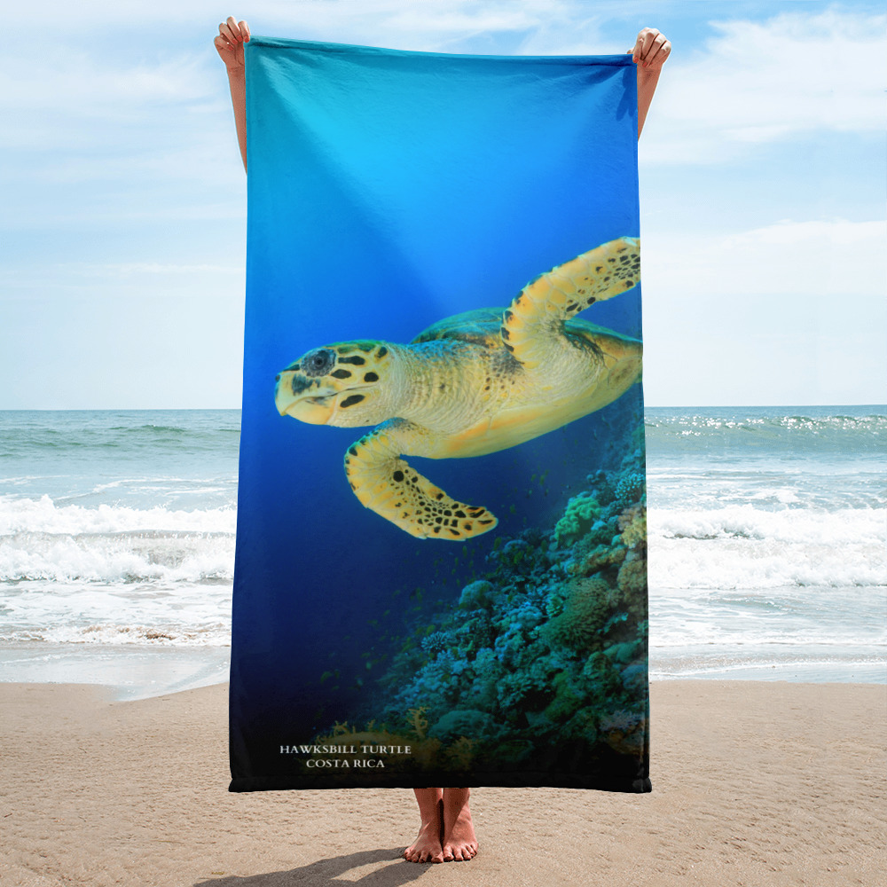 Hawksbill Sea Turtle Beach and Bath Towel - Costa Rica TEN